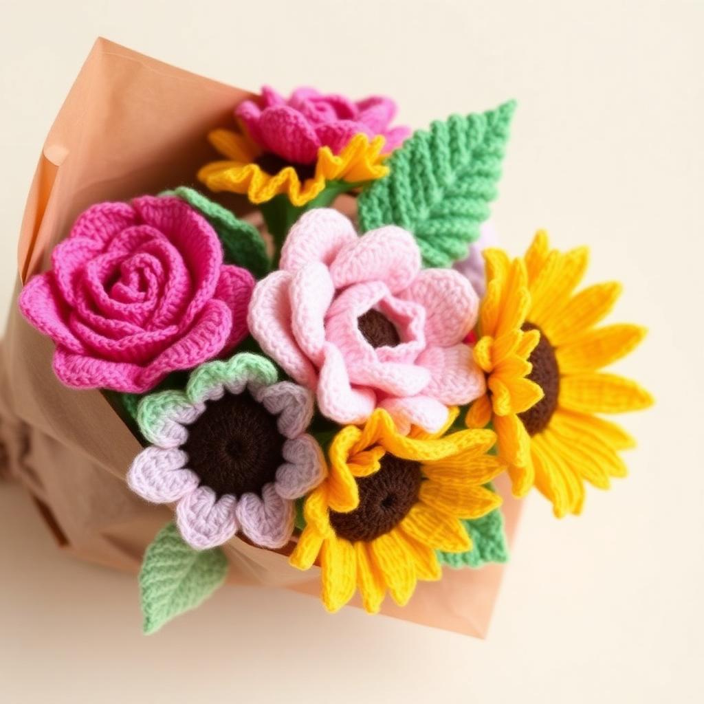 Crochet flower bouquet