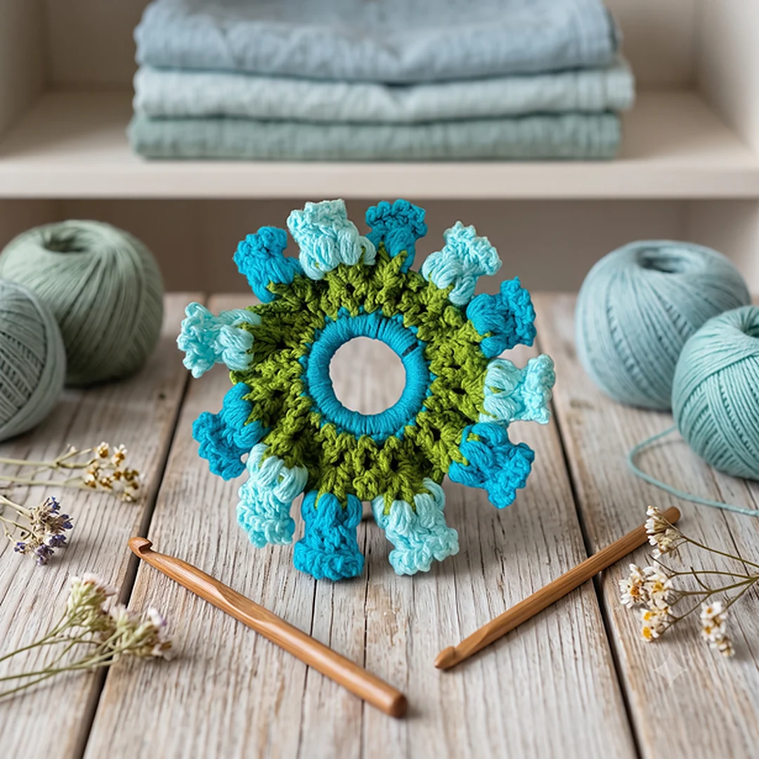 Blue Tulip Flower Scrunchie
