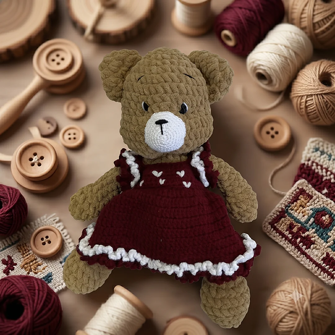 Brown Teddy Girl Maroon