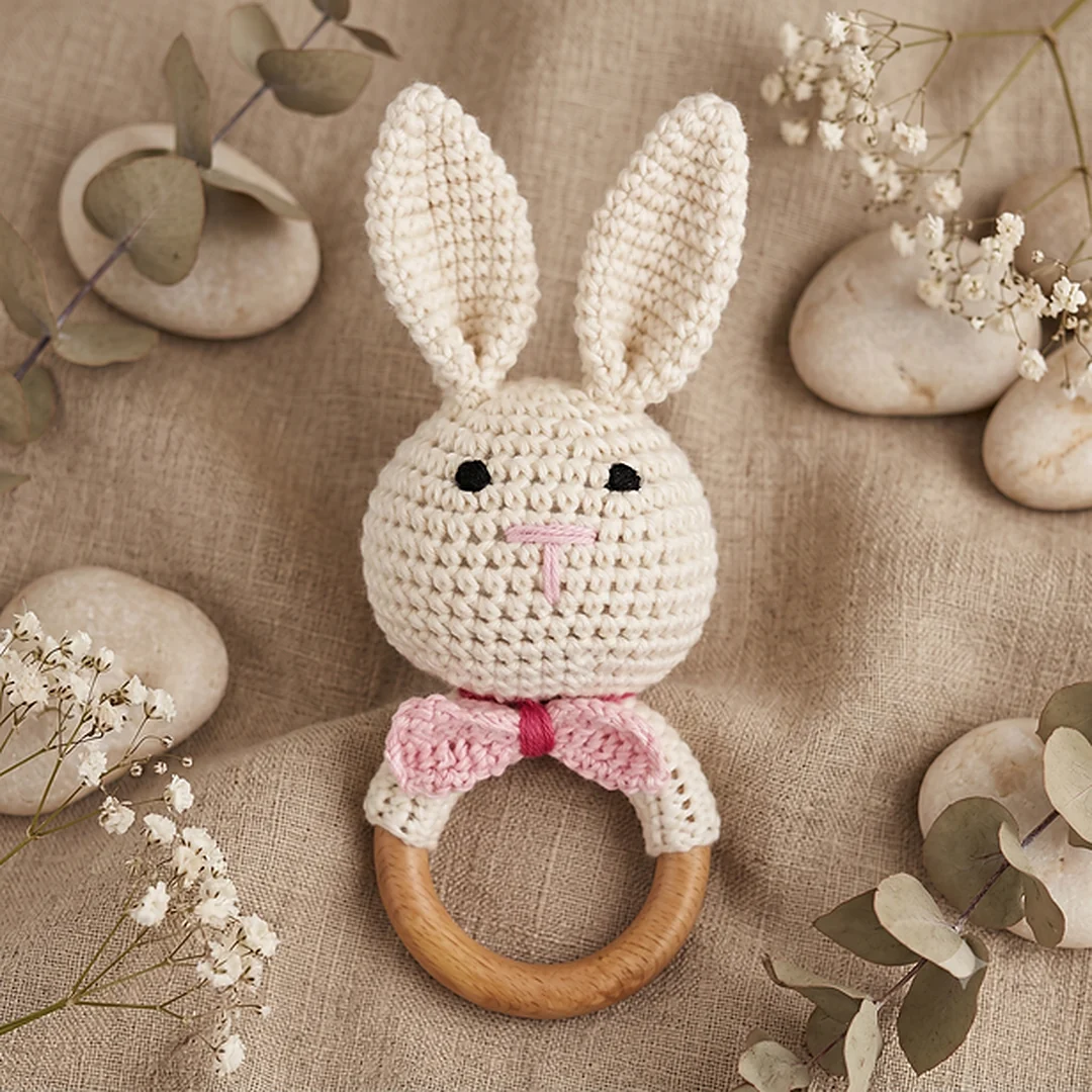 Cream Bow Rabbit