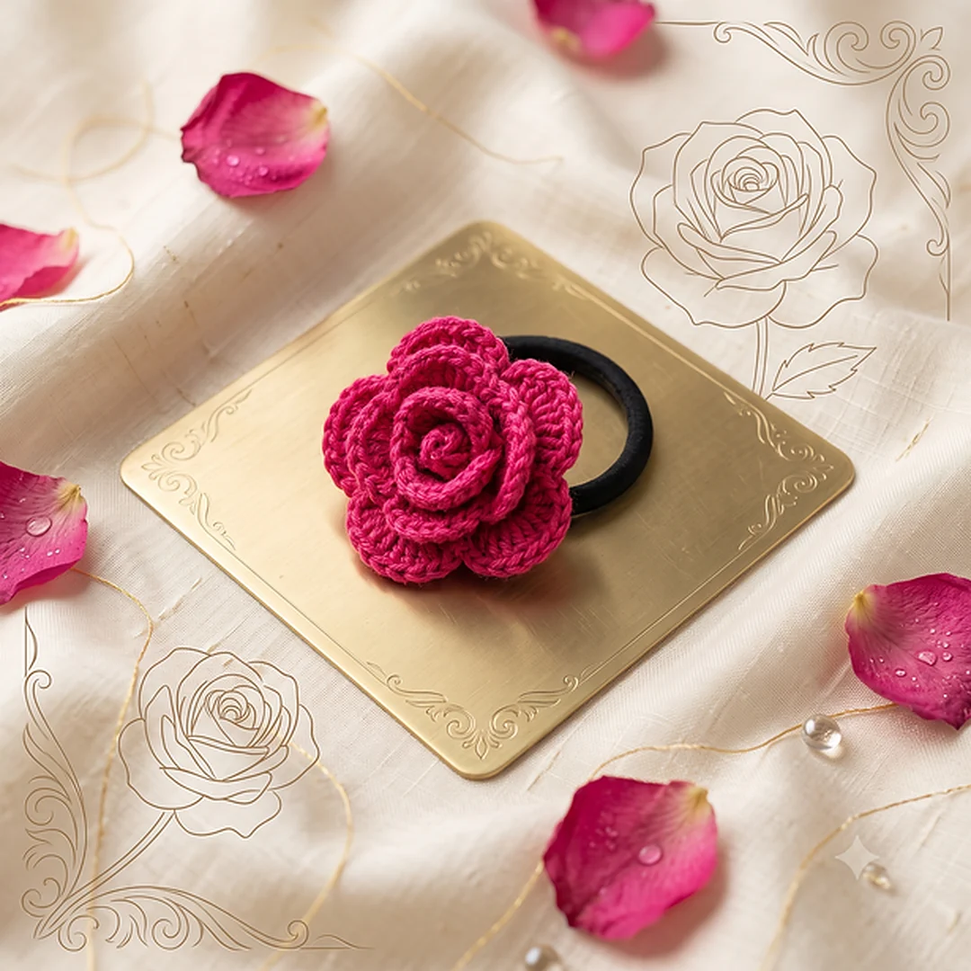 Pink Rose Scrunchie